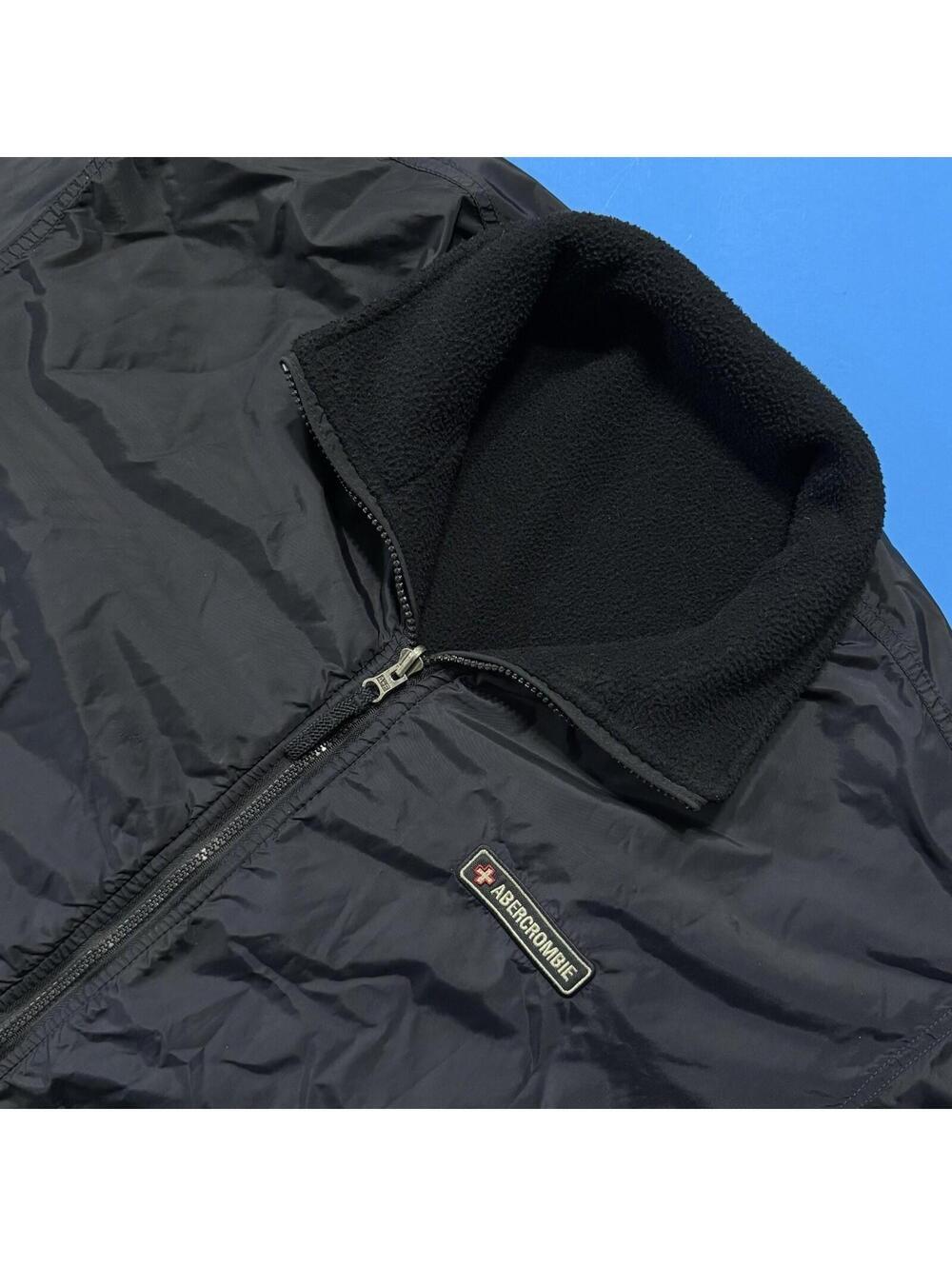 Vintage Abercrombie & Fitch Pullover Jacket Fleece Lined Reversible Men’s Large